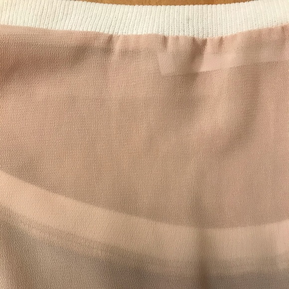 Unique Tan Knit and Chiffon Bat-wing Crop Blouse - Picture 9 of 10